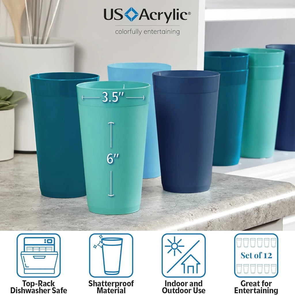 Reusable 20oz Coastal Tumblers - Perfect for Home Entertaining - Pack of 12 | eBay