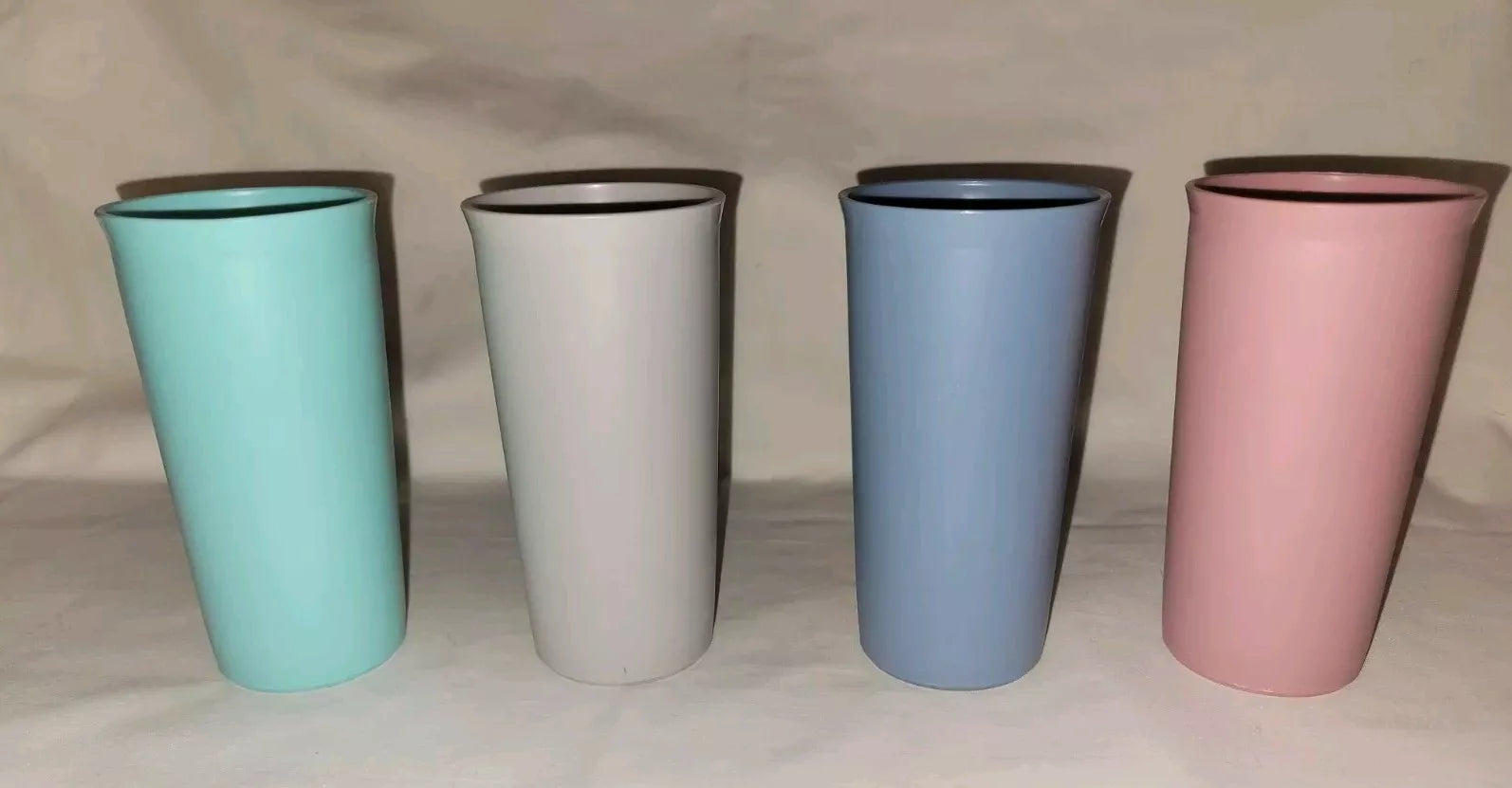 Set Of 4 Pastel Tupperware Tumblers 6" Tall | eBay