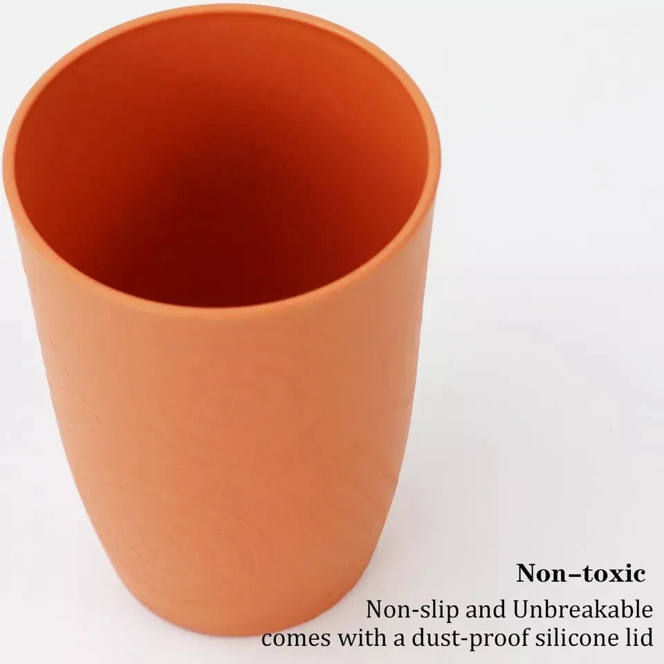 PYRMONT Wheat Straw Cups with Lid,Plastic set 16 OZ With Lid, Colorful | eBay