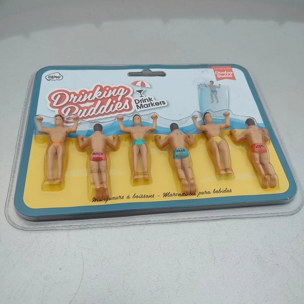 The Original Drinking Buddies Drink Markers Set of 6 Cocktail Hunks NEW Sealed | eBay