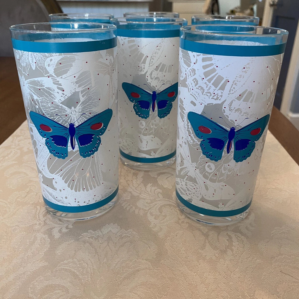MCM Stotter Company Plastic Tumblers Cups Set of 6 Moth Butterflies Retro 1970s | eBay