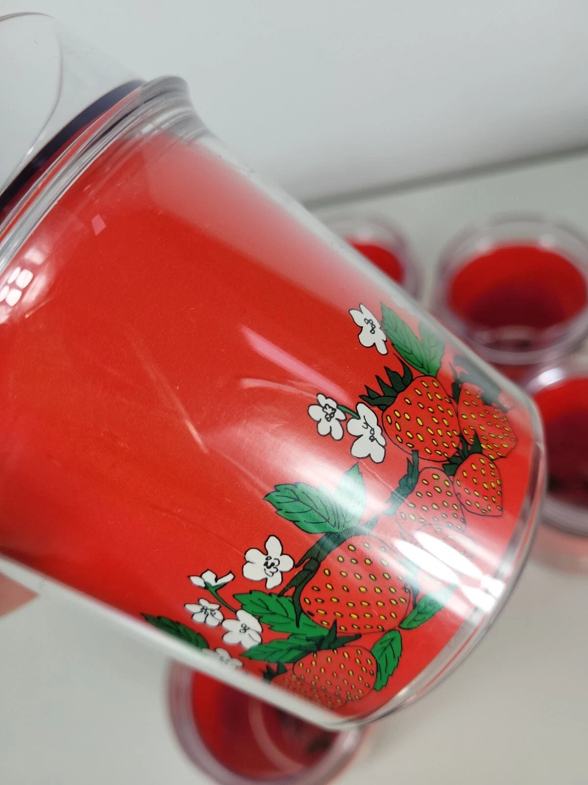 Vintage USA Lot of 6 - Thermo Serv 12 oz Red Strawberry Insulated Cups Tumblers | eBay
