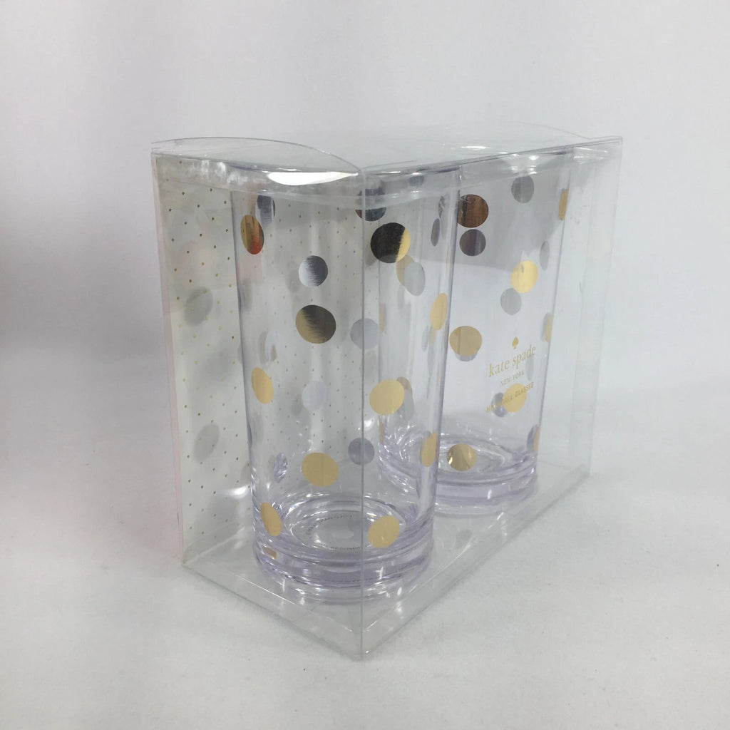 Kate Spade New York Raise A Glass Set Of Two Acrylic Highball Glasses NEW | eBay