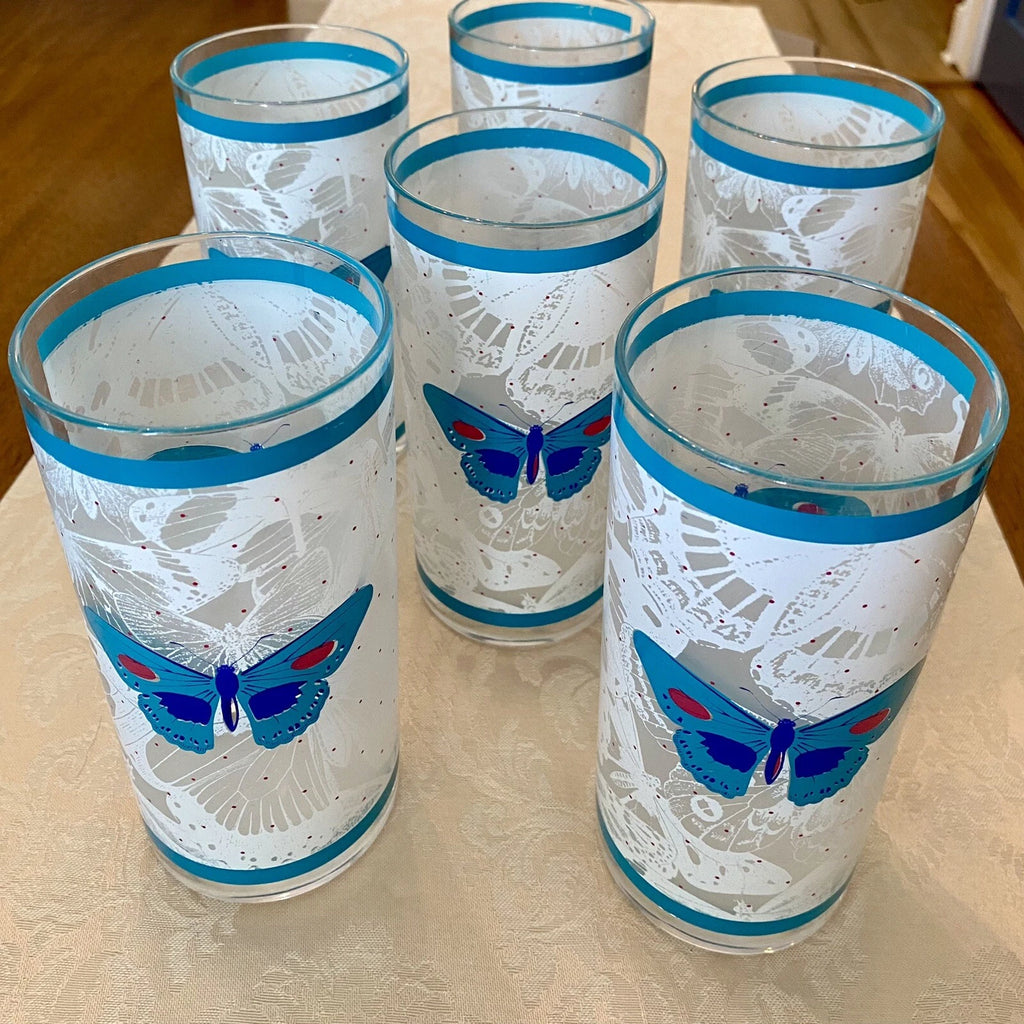 MCM Stotter Company Plastic Tumblers Cups Set of 6 Moth Butterflies Retro 1970s | eBay