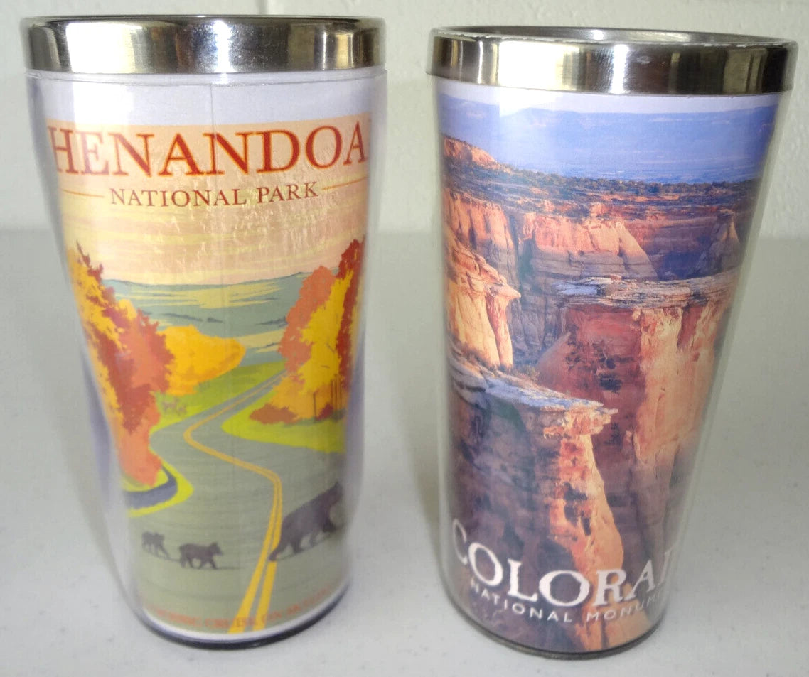 SHENANDOAH NATIONAL PARK + COLORADO NATIONAL MONUMENT 2x DRINK CUP SET SOUVENIR | eBay
