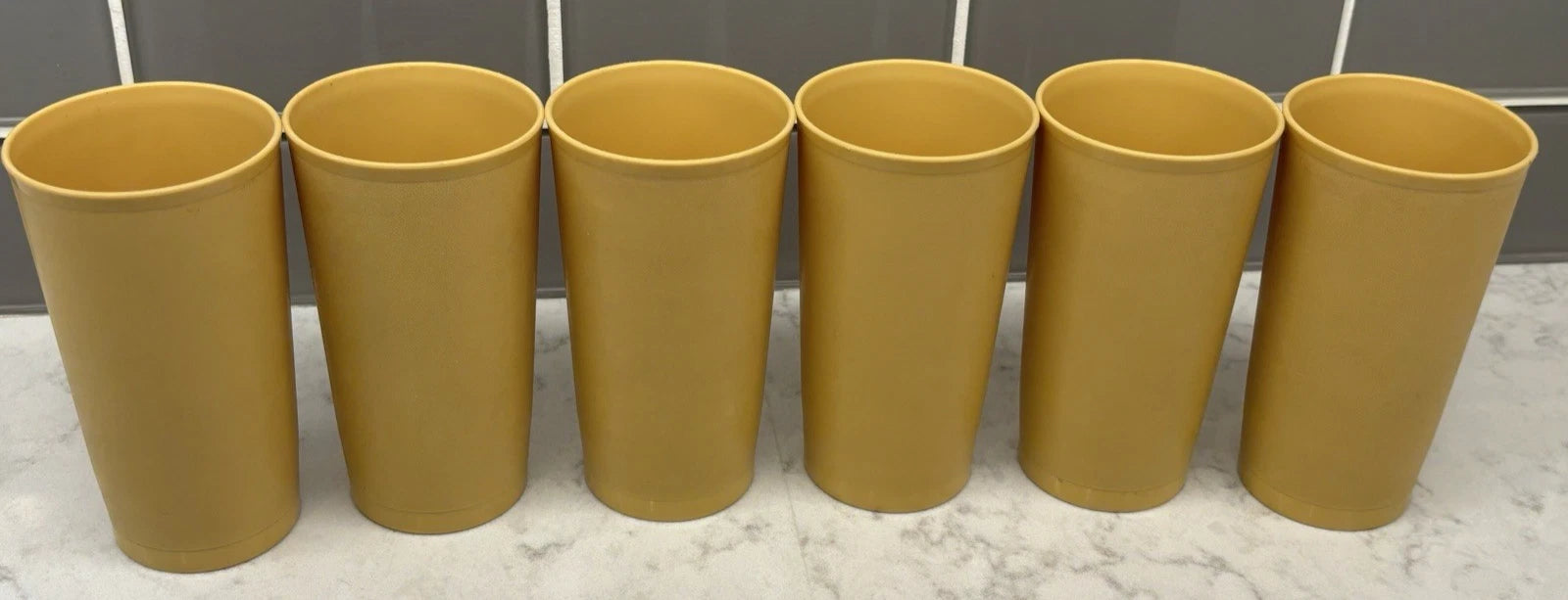 Vintage Tupperware 12 oz Harvest Gold Tumblers Cups #873 Lot of 6 | eBay
