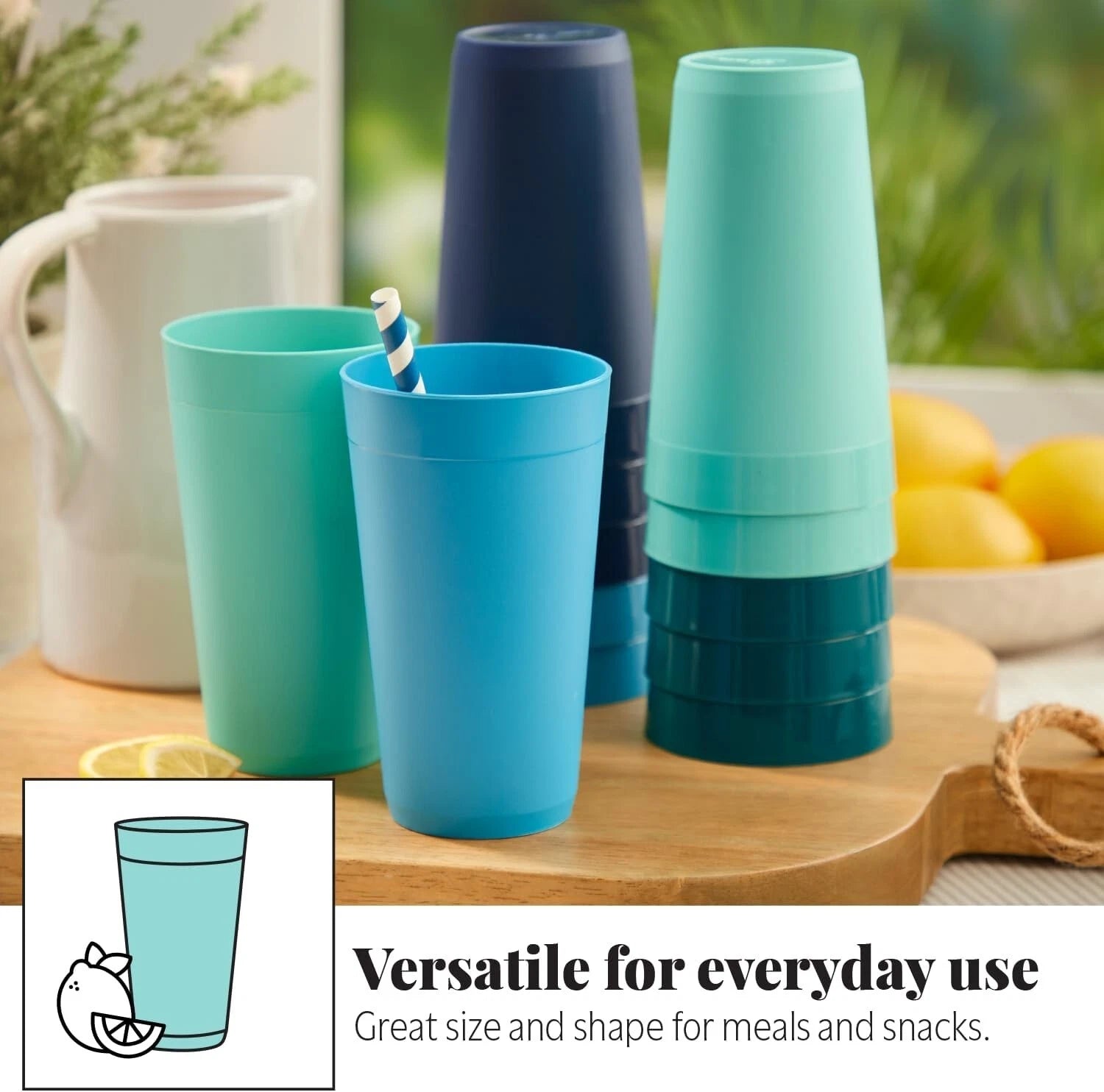 Reusable 20oz Coastal Tumblers - Perfect for Home Entertaining - Pack of 12 | eBay