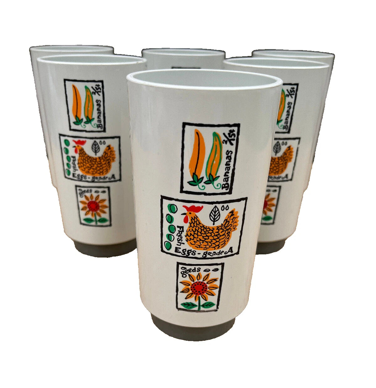 Lot Of 6 Loma Industries Farmers Market Plastic/Melmac 8 oz Glasses | eBay