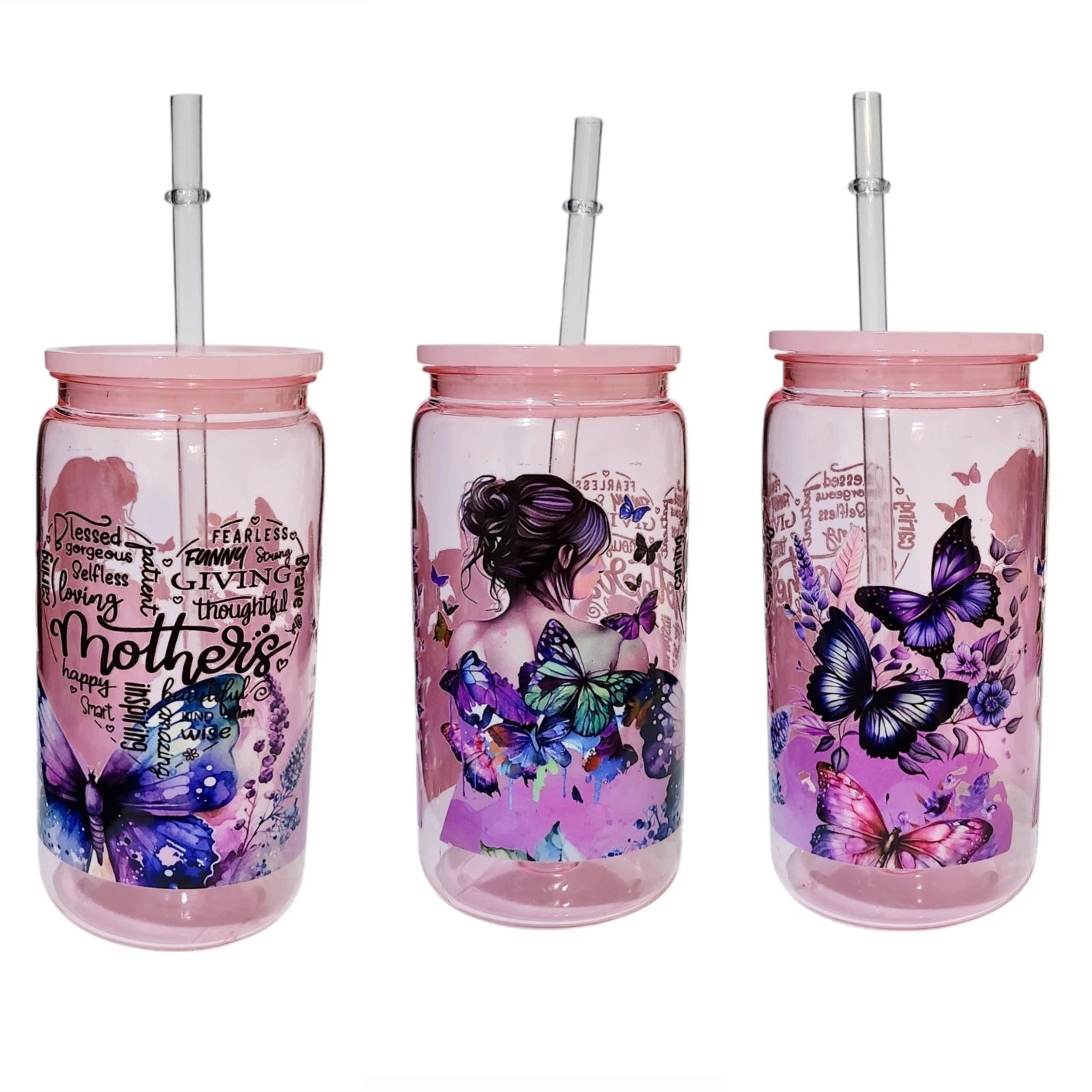 Butterflies Mother Inspiring Words Acrylic Plastic Tumbler Cup 16oz Pink | eBay