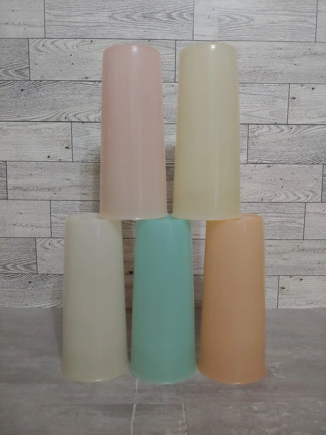 Vtg 1970's Tupperware Set Of 5 # 107 Tall Pastel Tumblers Cups 16 Oz No Lids | eBay