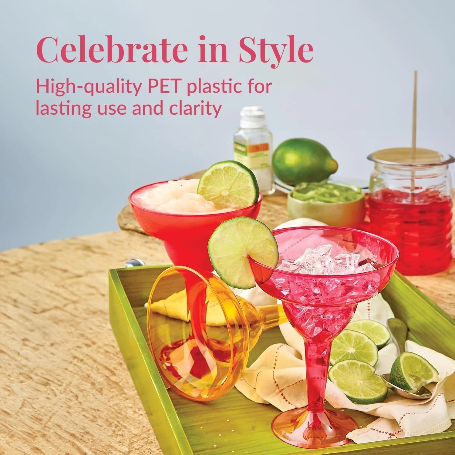 Prestee 48 Pack 12oz Disposable Margarita Glasses for Fiesta, Taco Party | eBay
