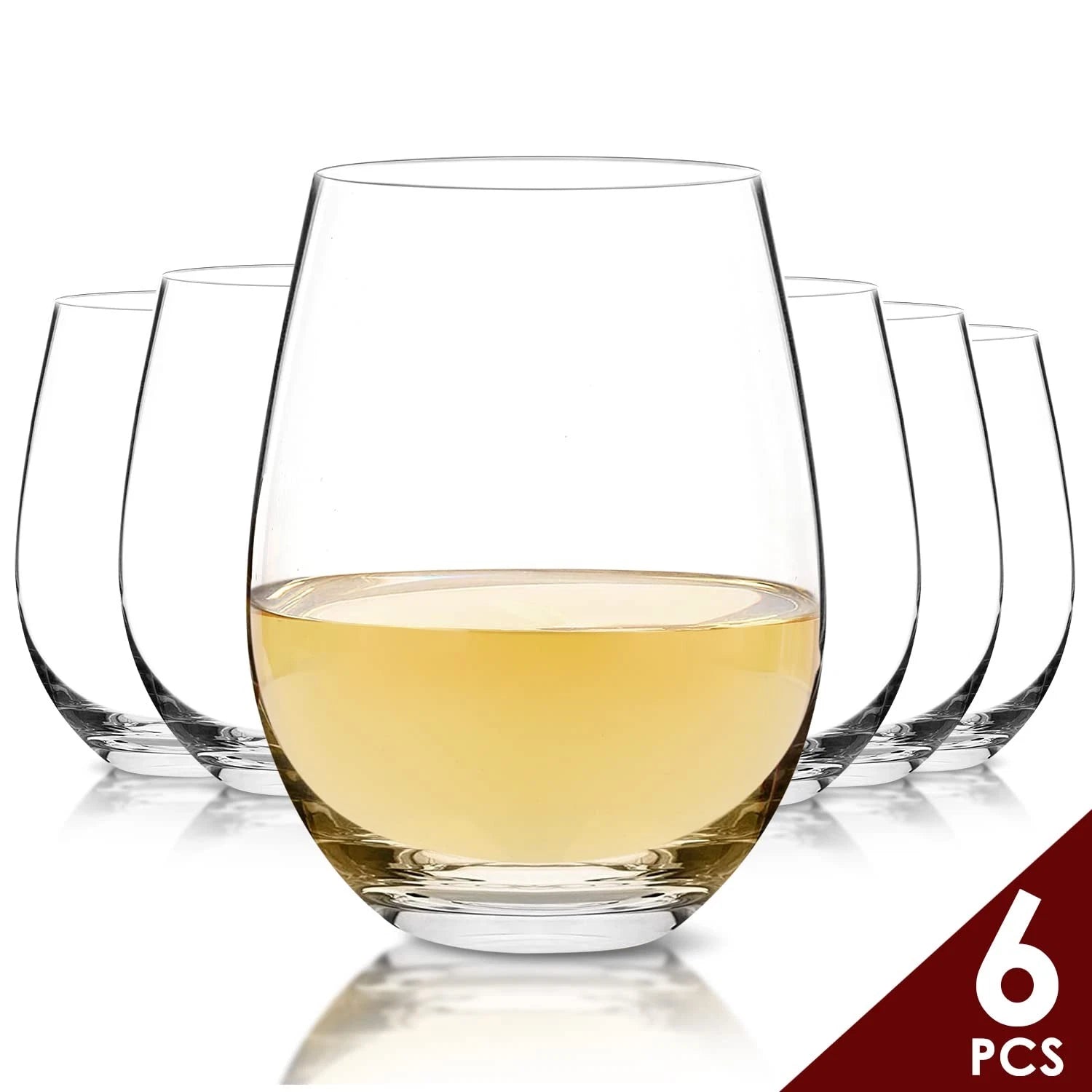 Stemless Wine Glasses Set of 6, Hand Blown Premium Crystal Red Wine or White ... | eBay