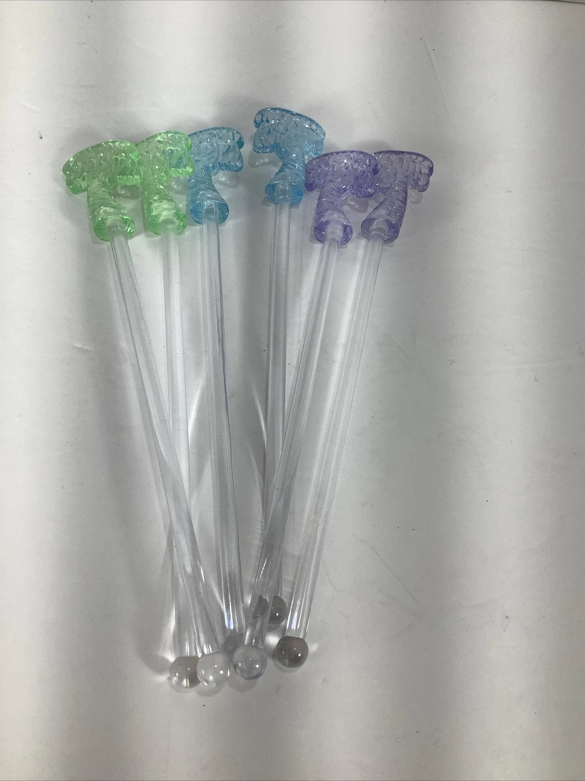Set Of 6~Spring/Summer Pastel Colored Palm Tree Swizzle Sticks~Plastic | eBay