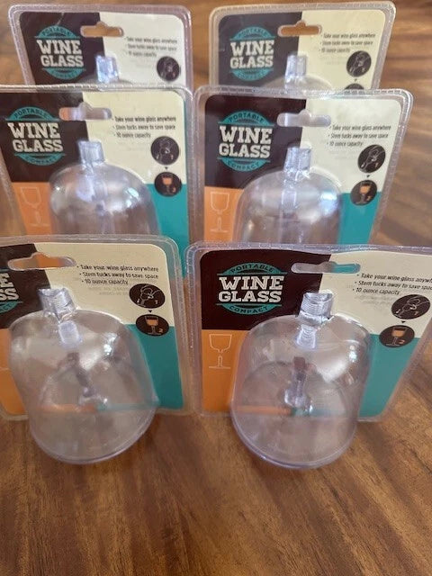 Lot of 6: NIP Portable Wine Glass Compact, 10 oz, Plastic, Reusable | eBay