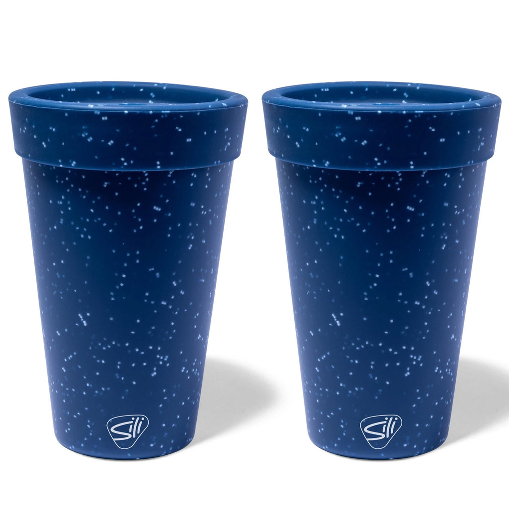 Silipint: Silicone 16oz Coffee Tumblers 2 Pack Blue Speckled - Unbreakable Cups | eBay