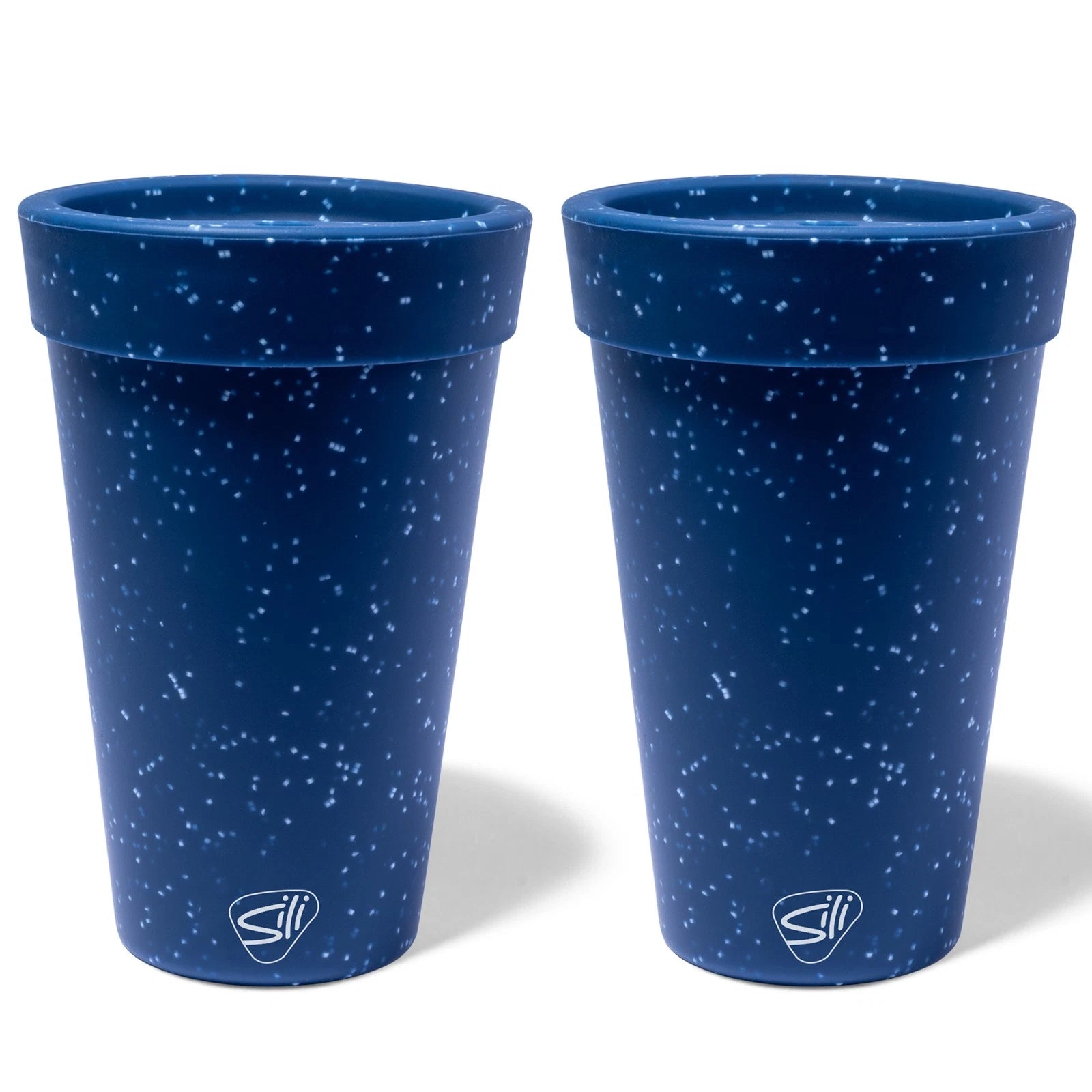 Silipint: Silicone 16oz Coffee Tumblers 2 Pack Blue Speckled - Unbreakable Cups | eBay