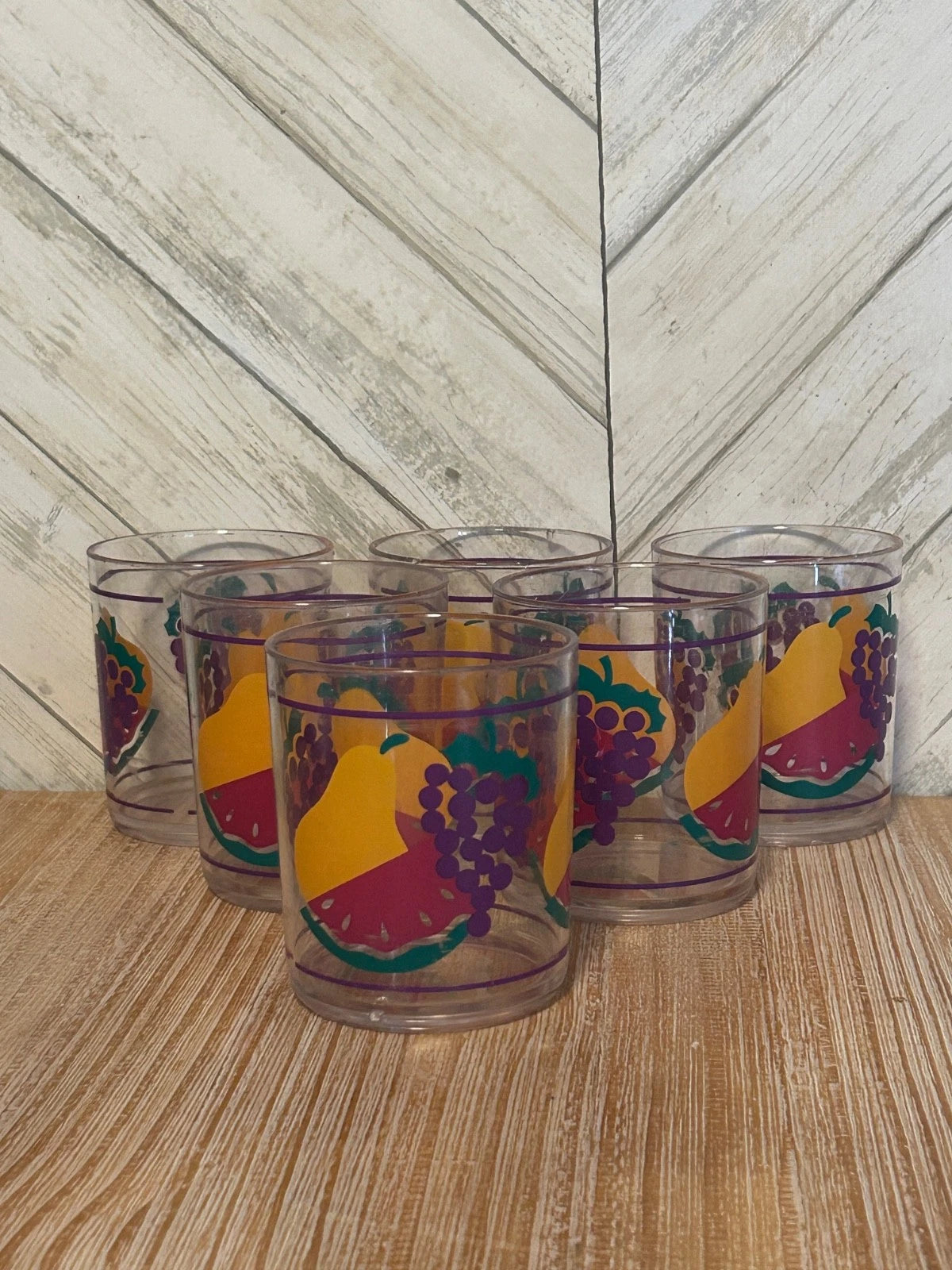 Vintage Acrylic 4" Fruit Pattern Tumblers (set of 6) | eBay