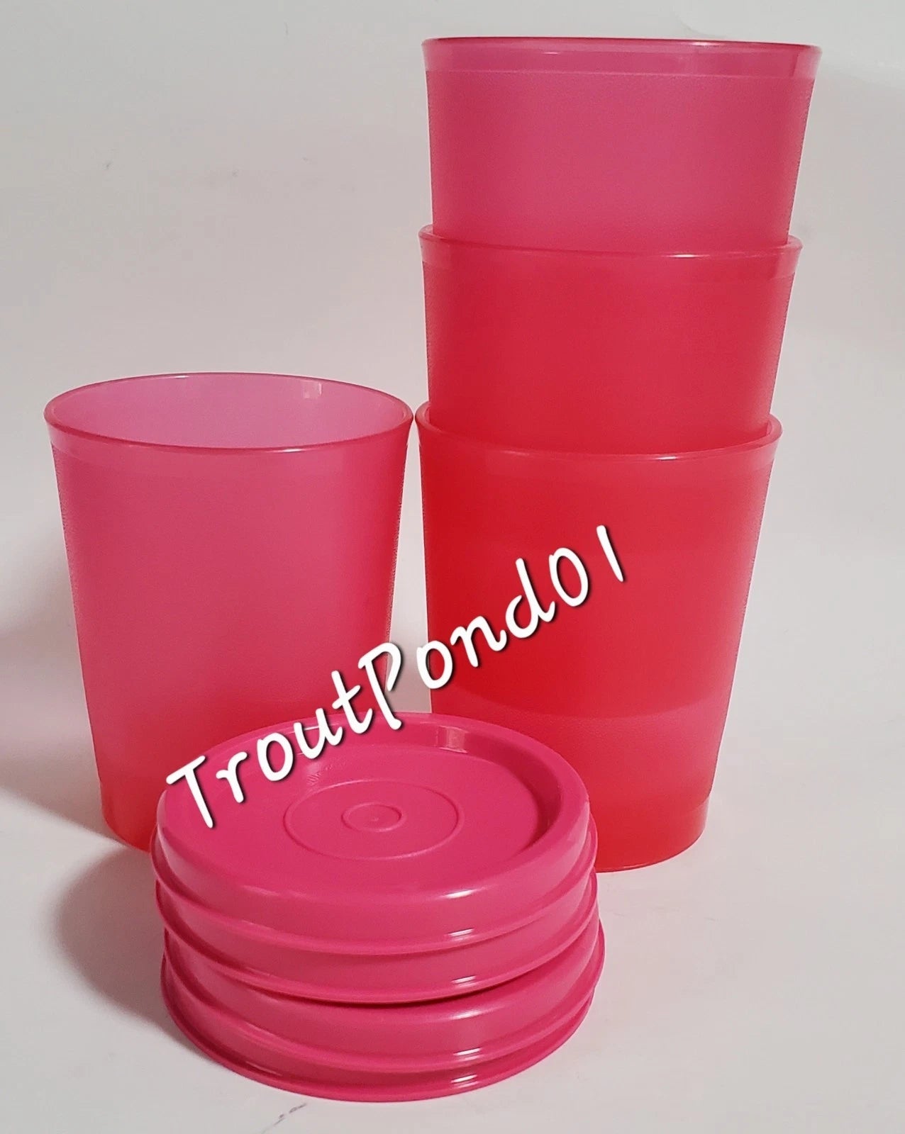 Tupperware Tumblers Small 6 oz Cups Vtg Style Textured Weighted Bottom Lids Pink | eBay