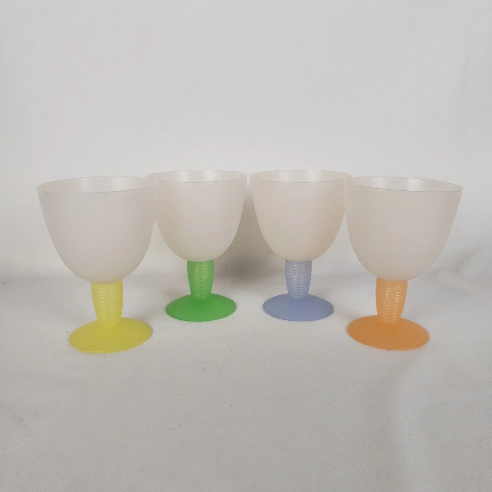 Tupperware 4 Pastel Impressions Large Wine Glasses Dessert Cups 4094B-6 Vintage | eBay