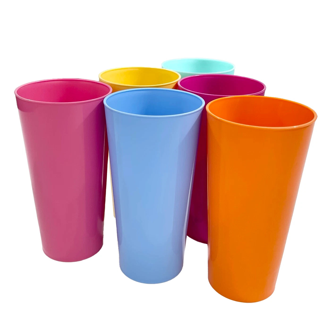 Pack of 6 Colour Pint Cups Reusable Plastic - 1 pint 568ml Dishwasher Safe | eBay