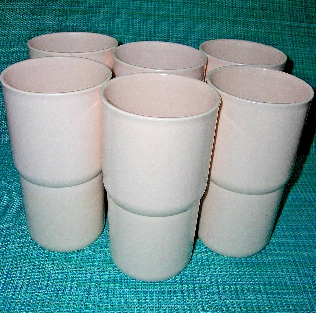 Set of 6 Vintage Tupperware 12 oz. G Cups Tumblers Stackable 2412A Beige EUC | eBay