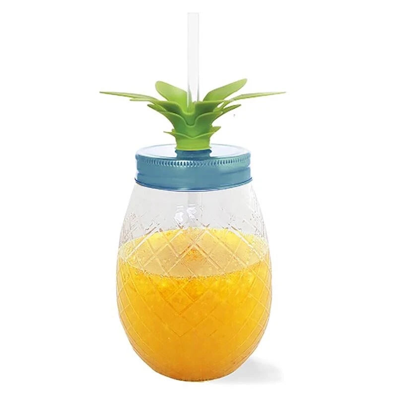 Set of 2 (1pc Green + 1pc Pink) Acrylic Pineapple mason jar tumblers with straw | eBay