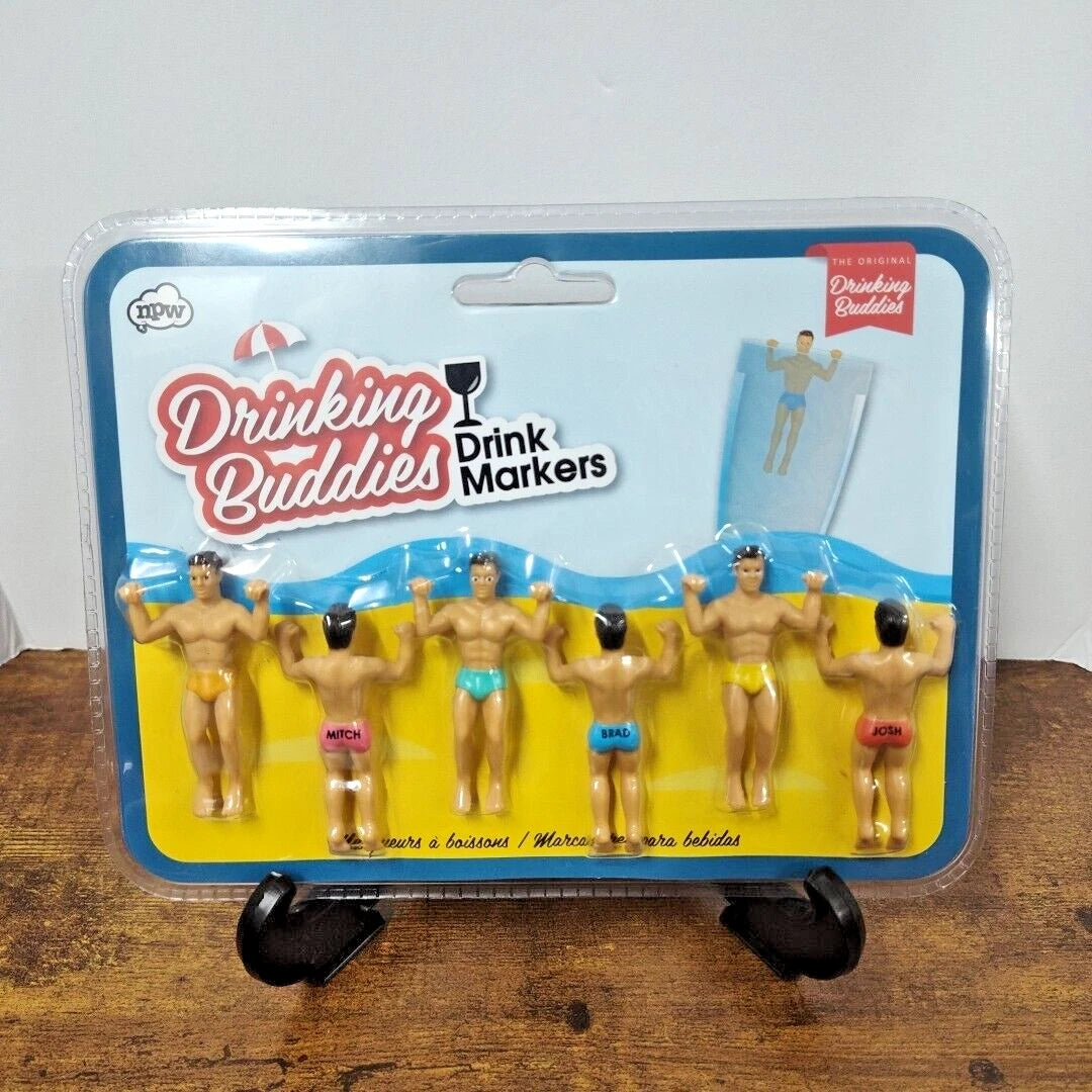 NPW DRINKING BUDDIES DRINK MARKERS Set of 6, NP21547 male bathing suit party fun | eBay