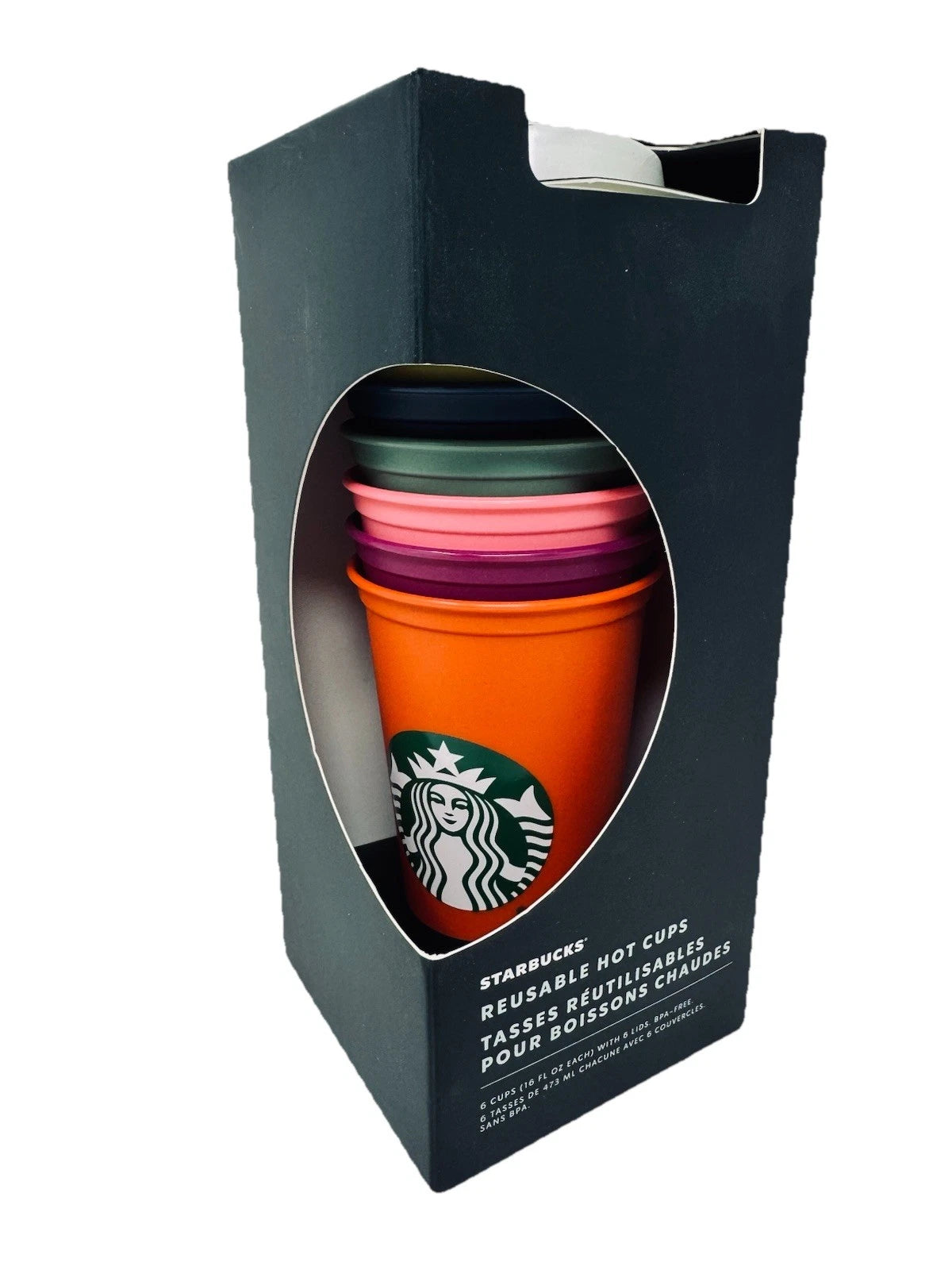 Starbucks Fall Colors 2022 Set Of 6 Reusable Hot Cups 16oz BPA Free | eBay