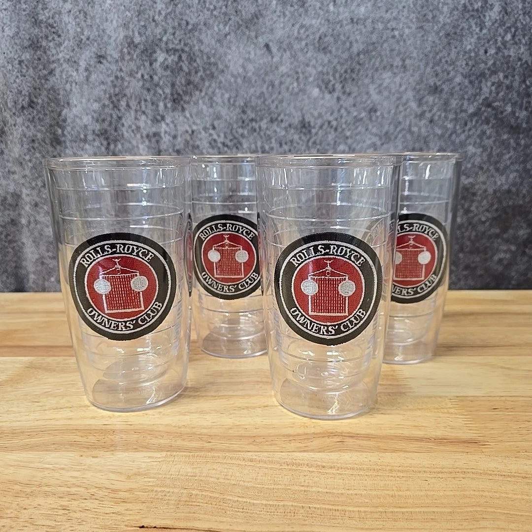 Vintage Set of 4 Tervis Tumblers Double Wall Insulated Rolls Royce Owners club | eBay