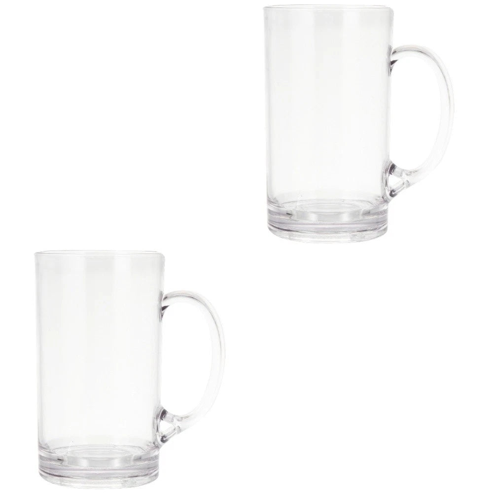 Set of 2 Transparent Beer Mug Water Glass Mugs Drinking Cup Clear | eBay