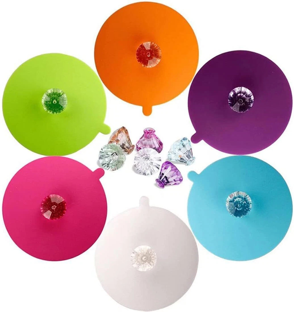 Drink Cup Lids, Creative Diamond Mug Cover [Set of 6] Anti-Dust, Airtight Seal, | eBay