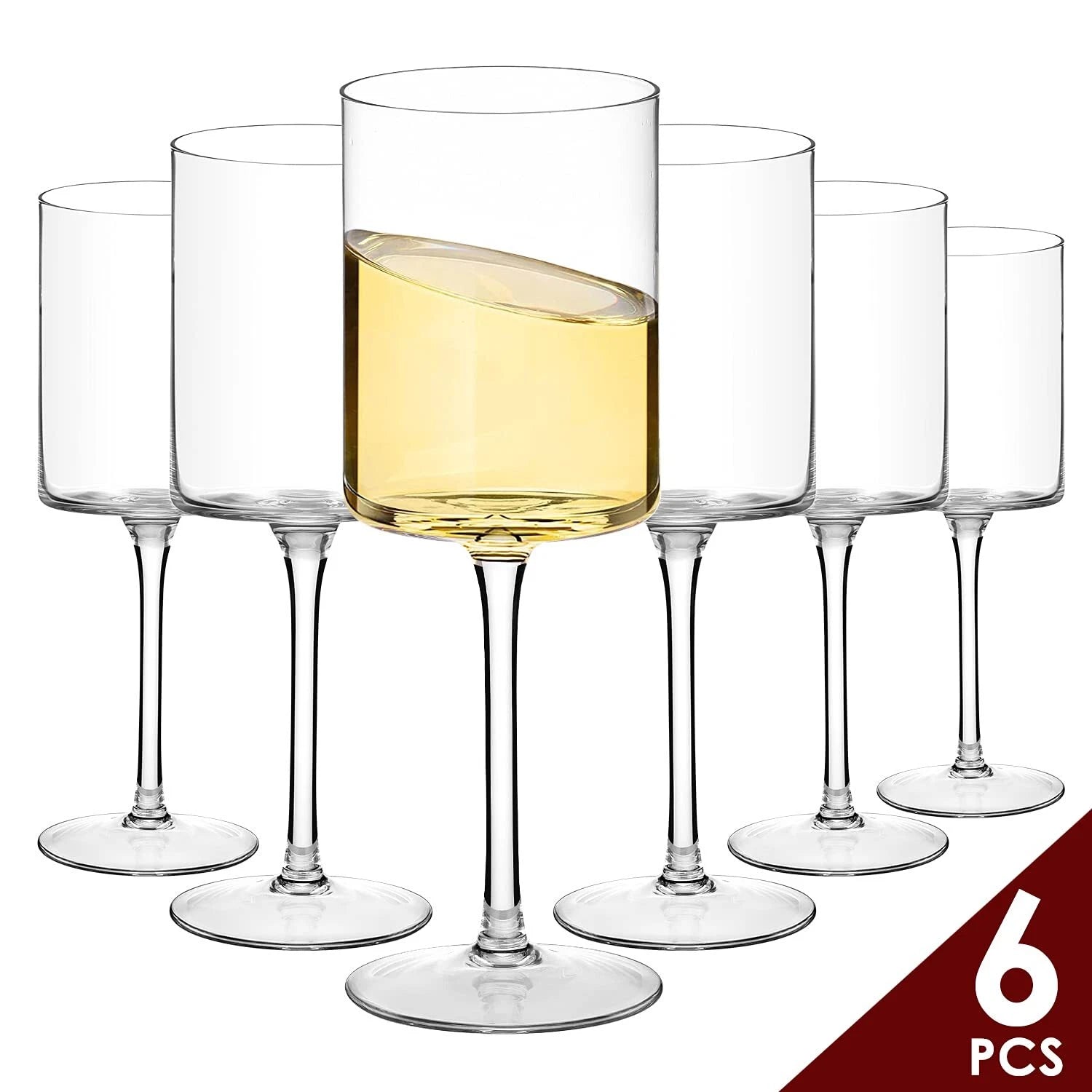 Square Wine Glasses Set of 6, Hand Blown Crystal Red Wine or White Wine Glass... | eBay