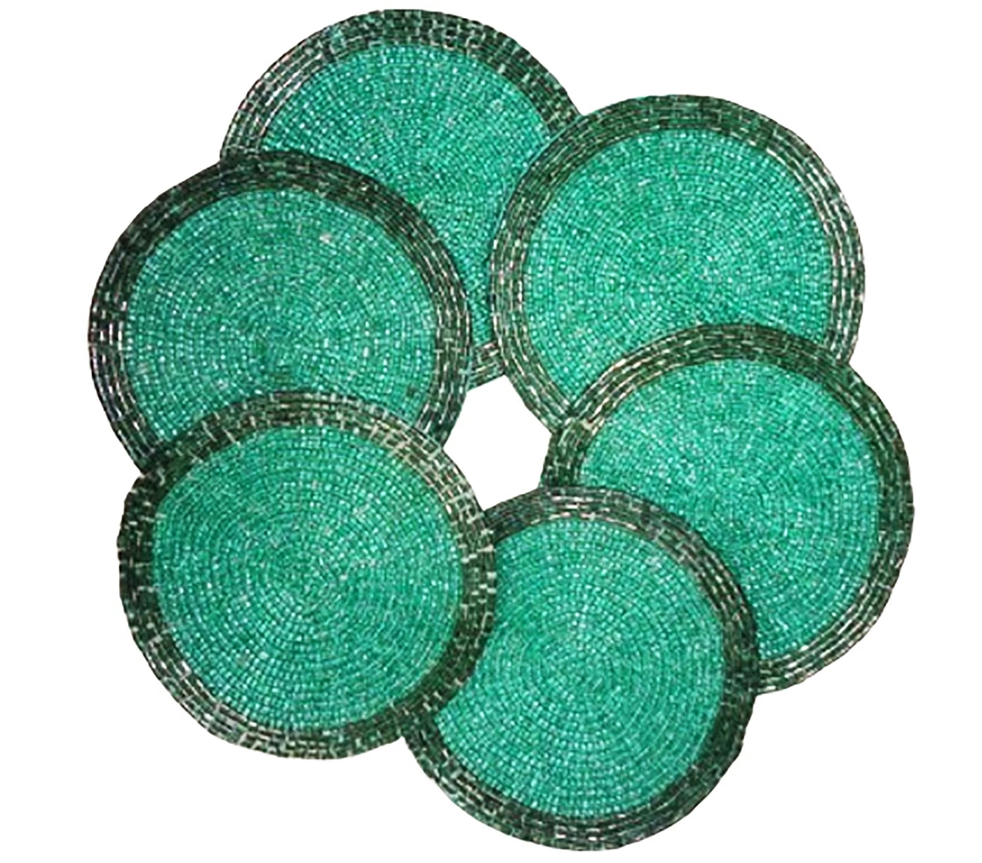 Set of 6 green crafted coasters Matte Finish drink coaster hand beaded coasters | eBay