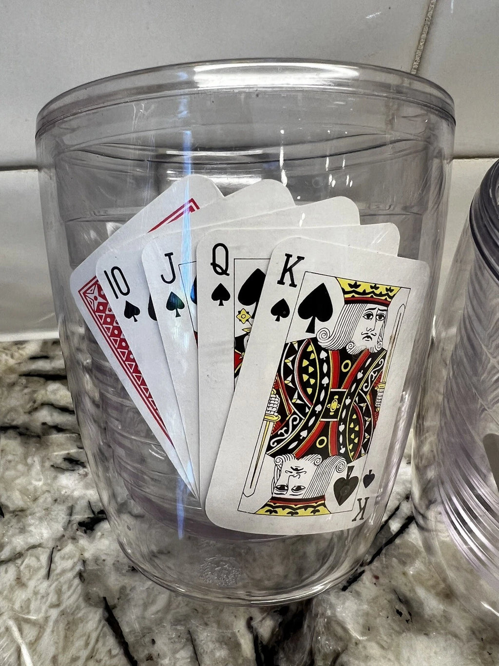 6 VTG NEW Insulated Clear Acrylic Bar Tumblers Interpur Poker Cards Hong Kong | eBay