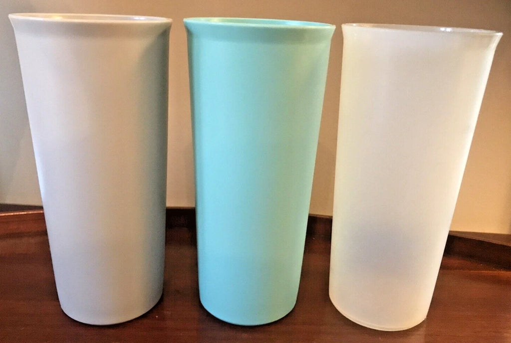 Tupperware 12 oz. Plastic Cups, Set of 3, Gray, Aqua, Clear/White, 115-5, 115-6 | eBay