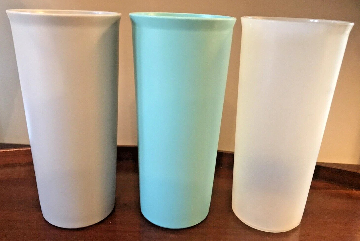 Tupperware 12 oz. Plastic Cups, Set of 3, Gray, Aqua, Clear/White, 115-5, 115-6 | eBay