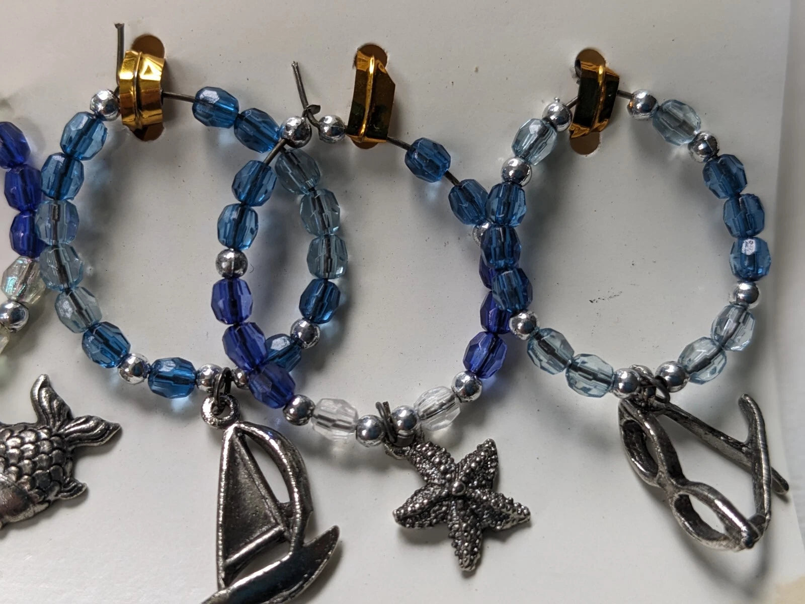 Seascape Dolphin Wine Glass Charms Drink Markers Ocean Beach New Set Of 6 | eBay