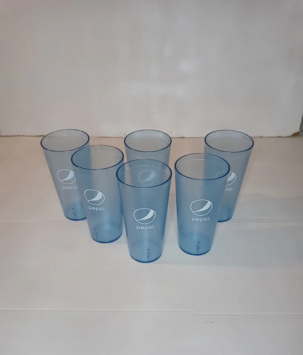 New Pepsi Cola Restaurant Ice Blue Plastic Tumblers Cups Glasses 32oz | eBay
