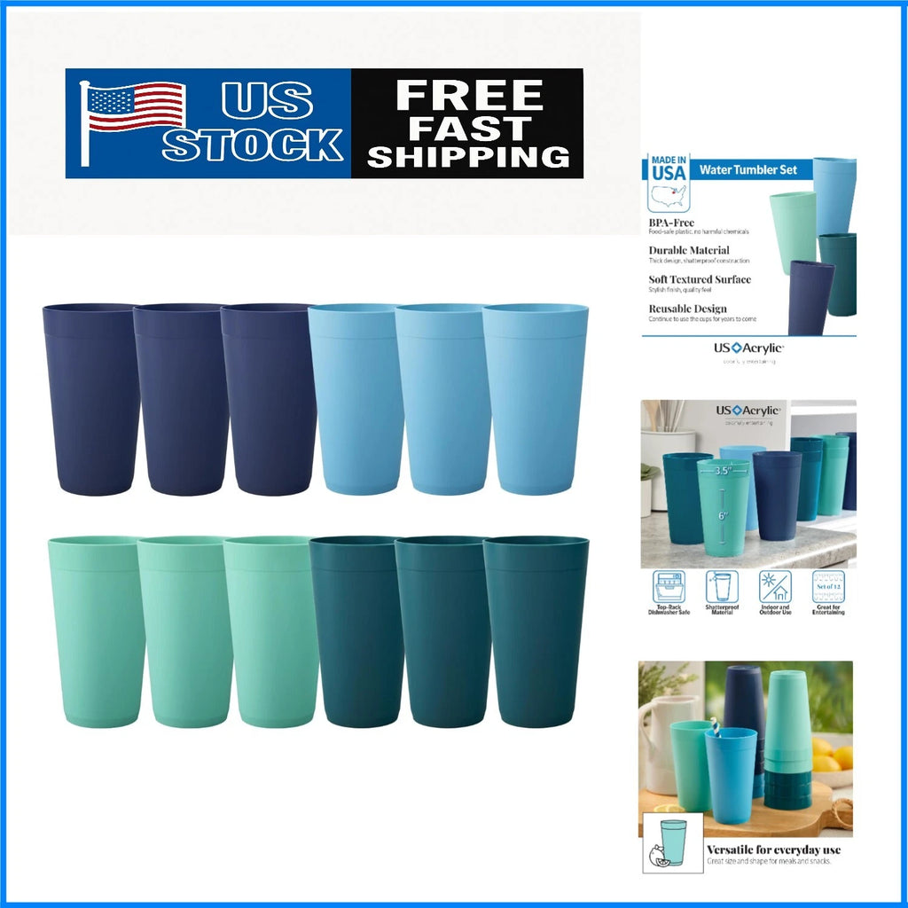 Reusable 20oz Coastal Tumblers - Perfect for Home Entertaining - Pack of 12 | eBay