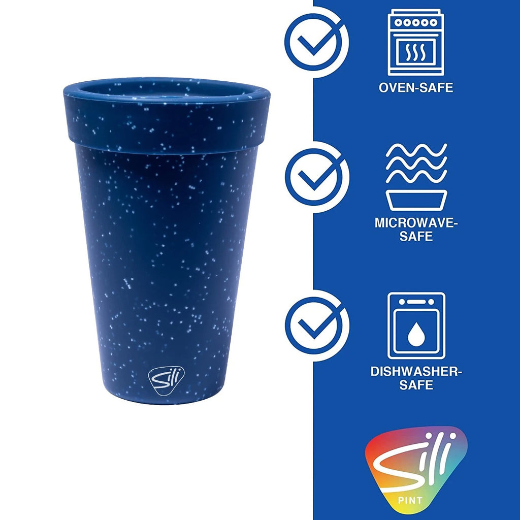 Silipint: Silicone 16oz Coffee Tumblers 2 Pack Blue Speckled - Unbreakable Cups | eBay