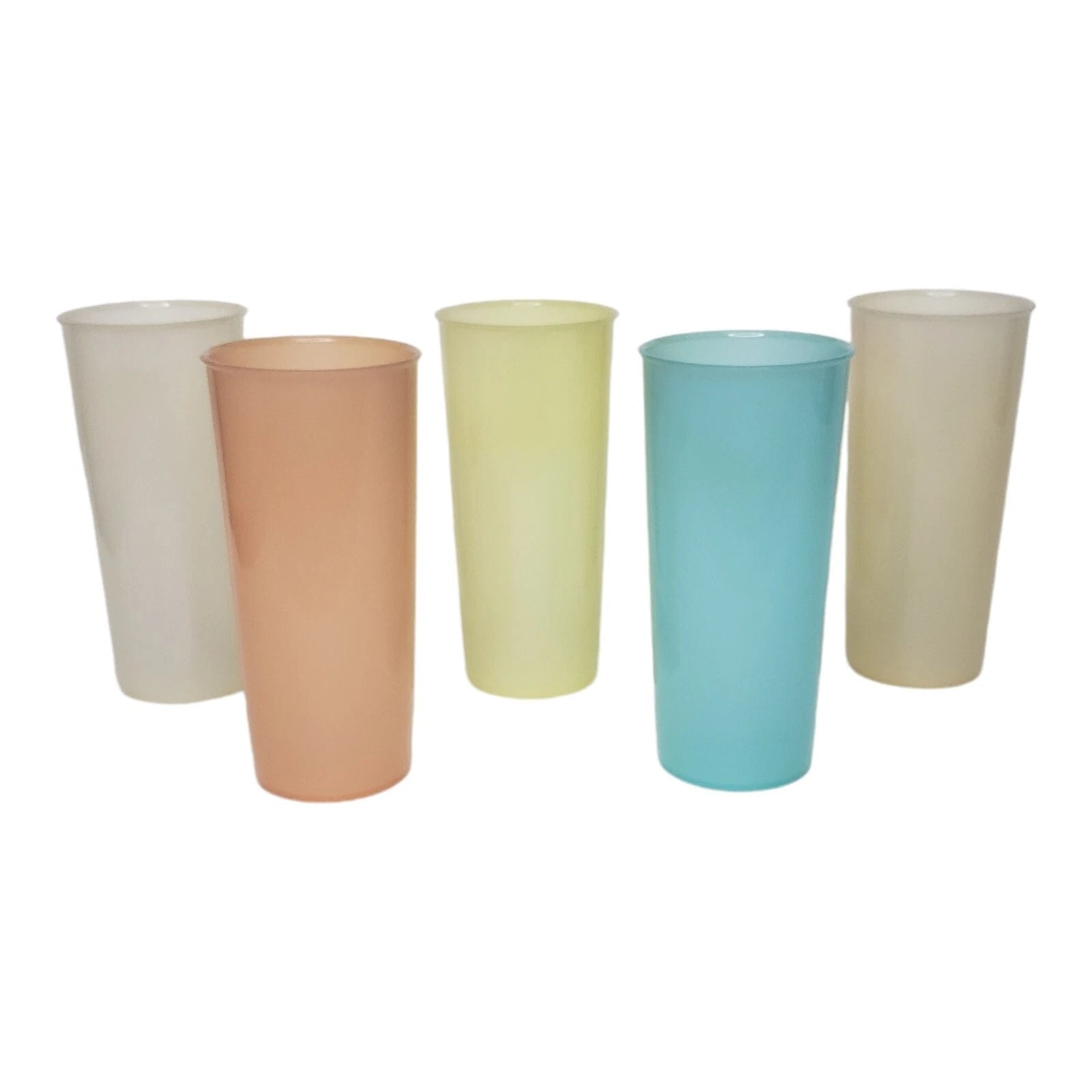 Vintage Tupperware 115 Tall Sheer Pastel Tumblers Set of 5 - 12 oz | eBay