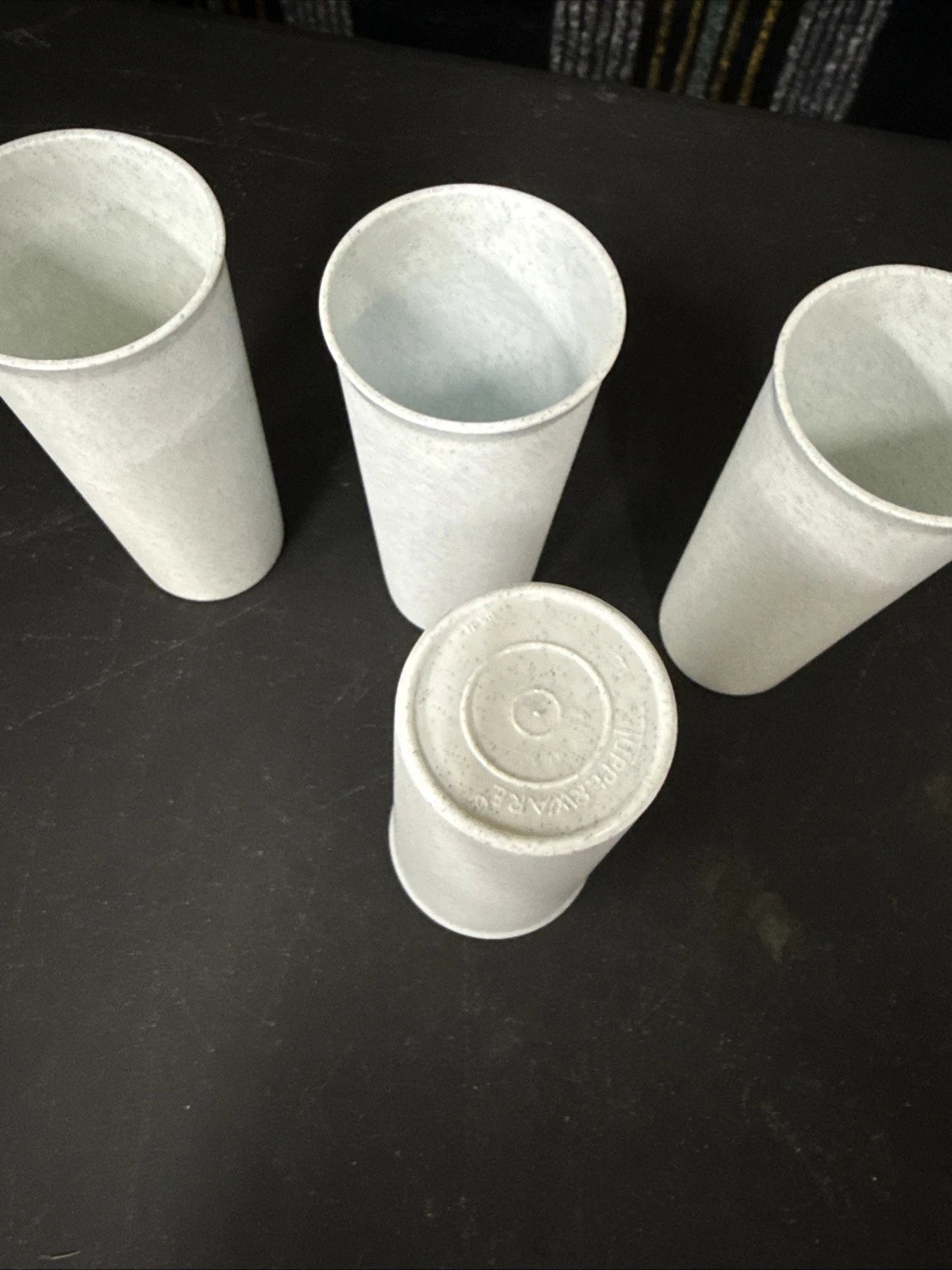 NEW OLD STOCK Tupperware Speckled Fireworks Tumblers 12 oz Cups Set of 4 Vintage | eBay