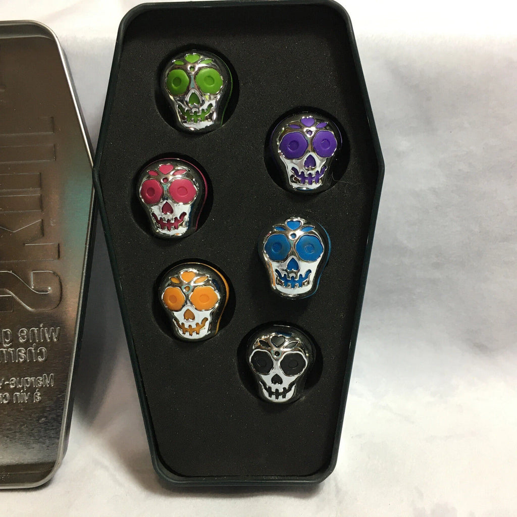 Halloween Party Joie Skull Wine Drinking Markers set of 6 Multicolored | eBay
