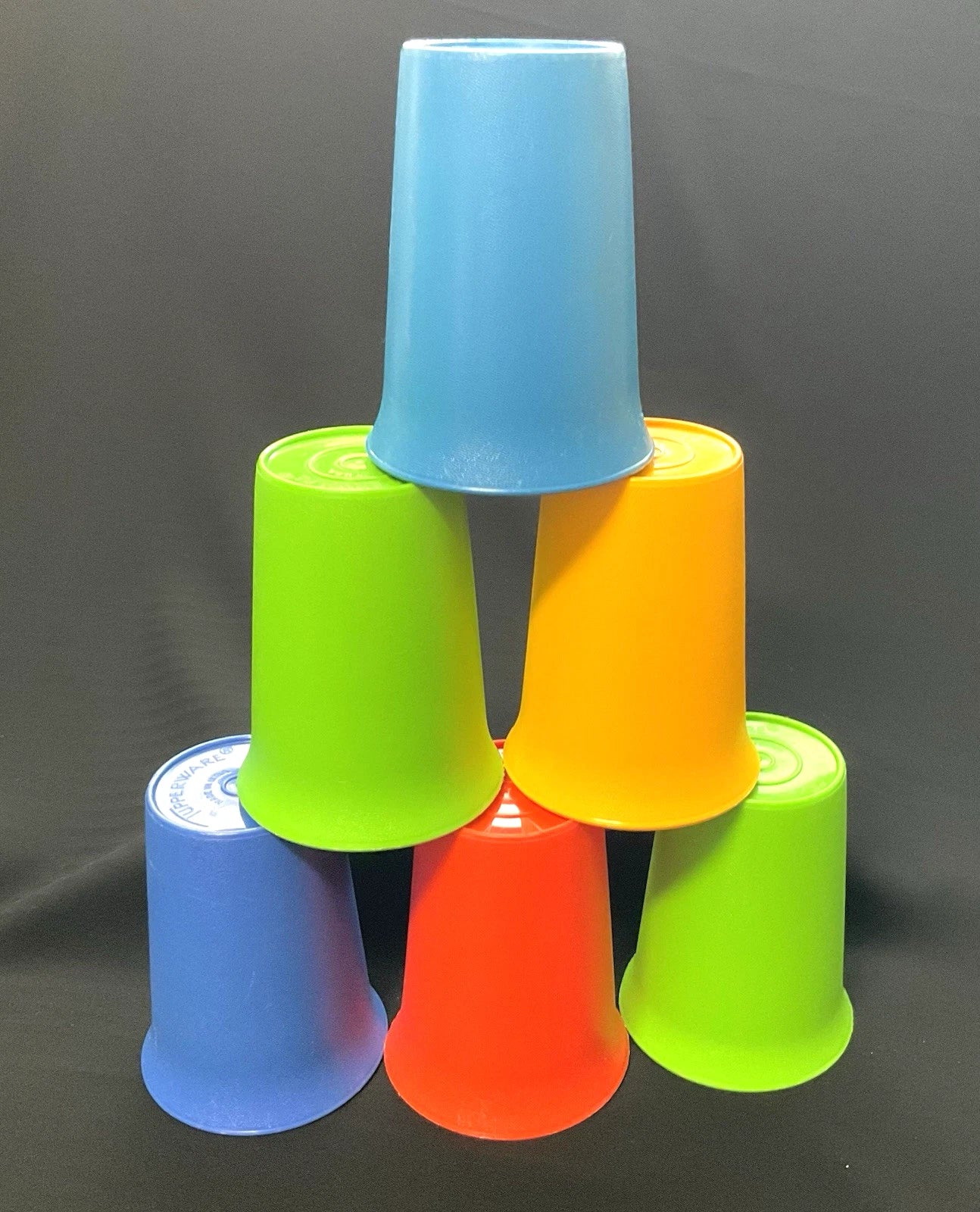Vintage Tupperware Bell 7 OZ Tumblers #109 Set of 6 Blue Green Red Yellow EUC | eBay