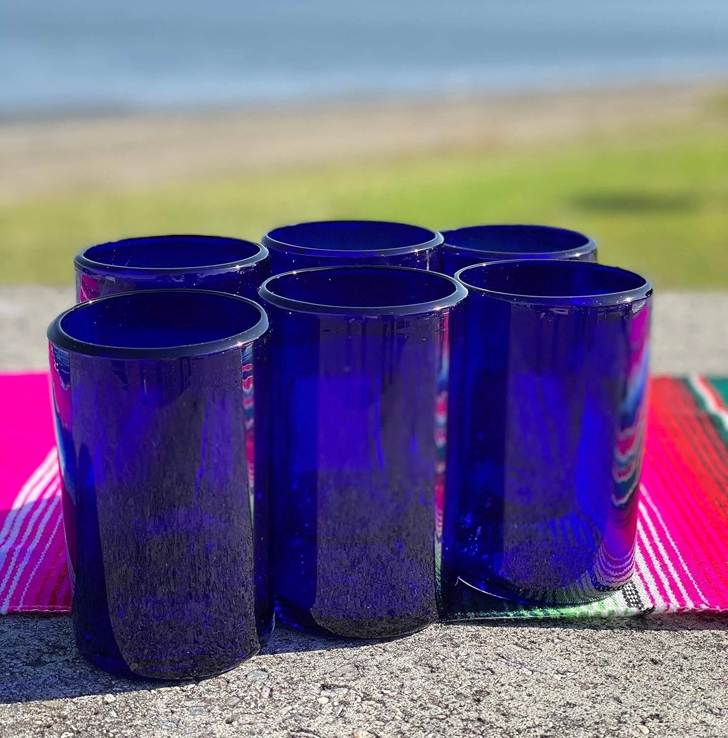 Stunning Cobalt Blue Glassware – 14 oz Handcrafted Set of 6 for Dining Occasions | eBay