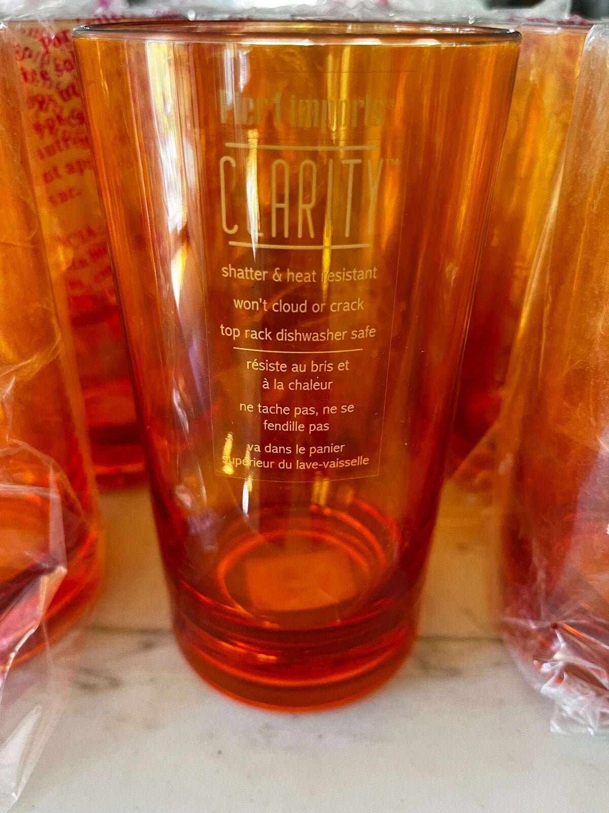 Pier 1 CLARITY Amber, Acrylic, Water Glasses - Set of 14 | eBay