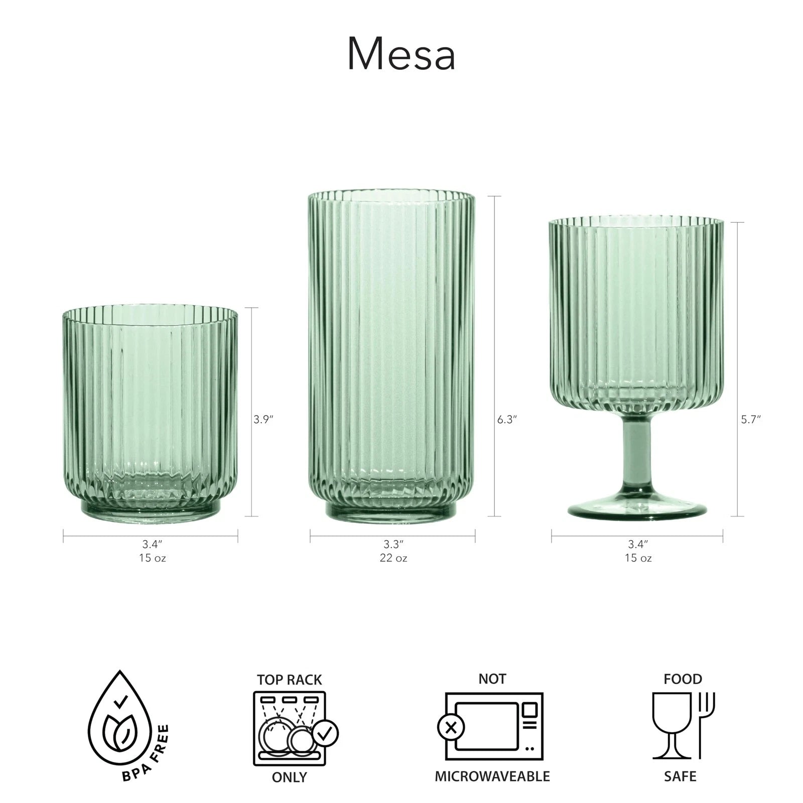 TarHong Mesa Premium Plastic Drinkware Jumbo Beverage, 22 Ounce, Sage Green, ... | eBay