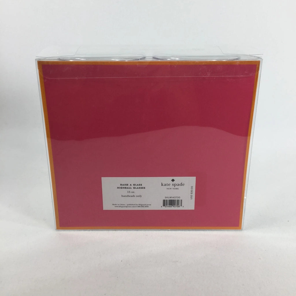 Kate Spade New York Raise A Glass Set Of Two Acrylic Highball Glasses NEW | eBay
