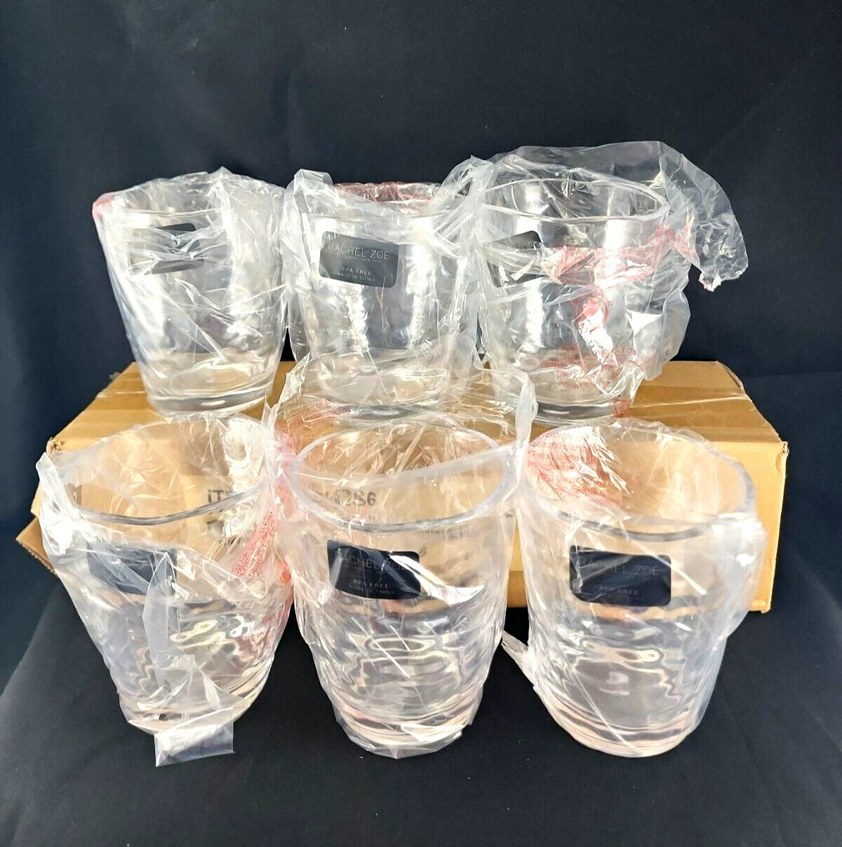 Rachel Zoe BPA Free Clear Acrylic Crystal Tumblers Set Of 6 | eBay