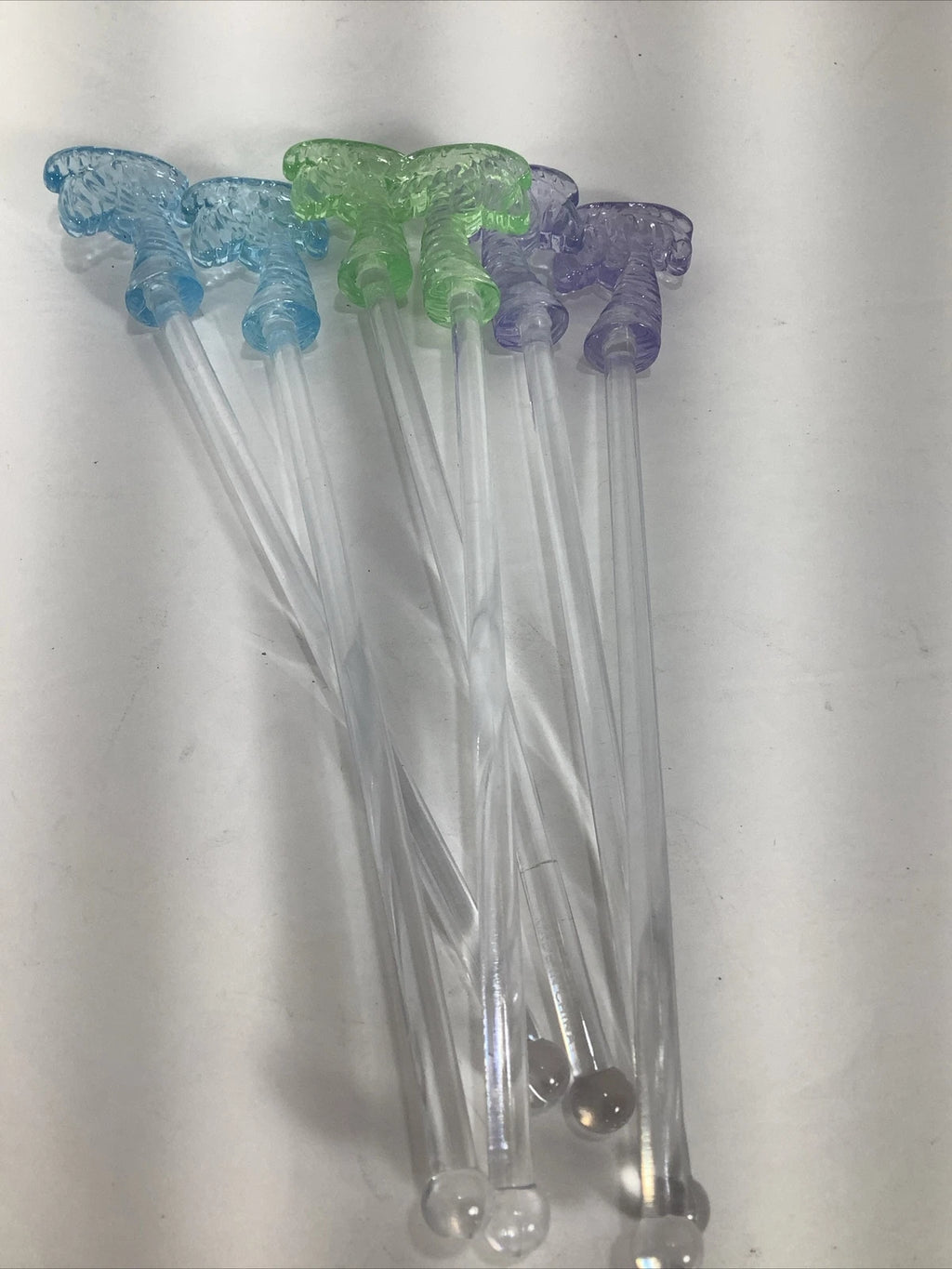 Set Of 6~Spring/Summer Pastel Colored Palm Tree Swizzle Sticks~Plastic | eBay